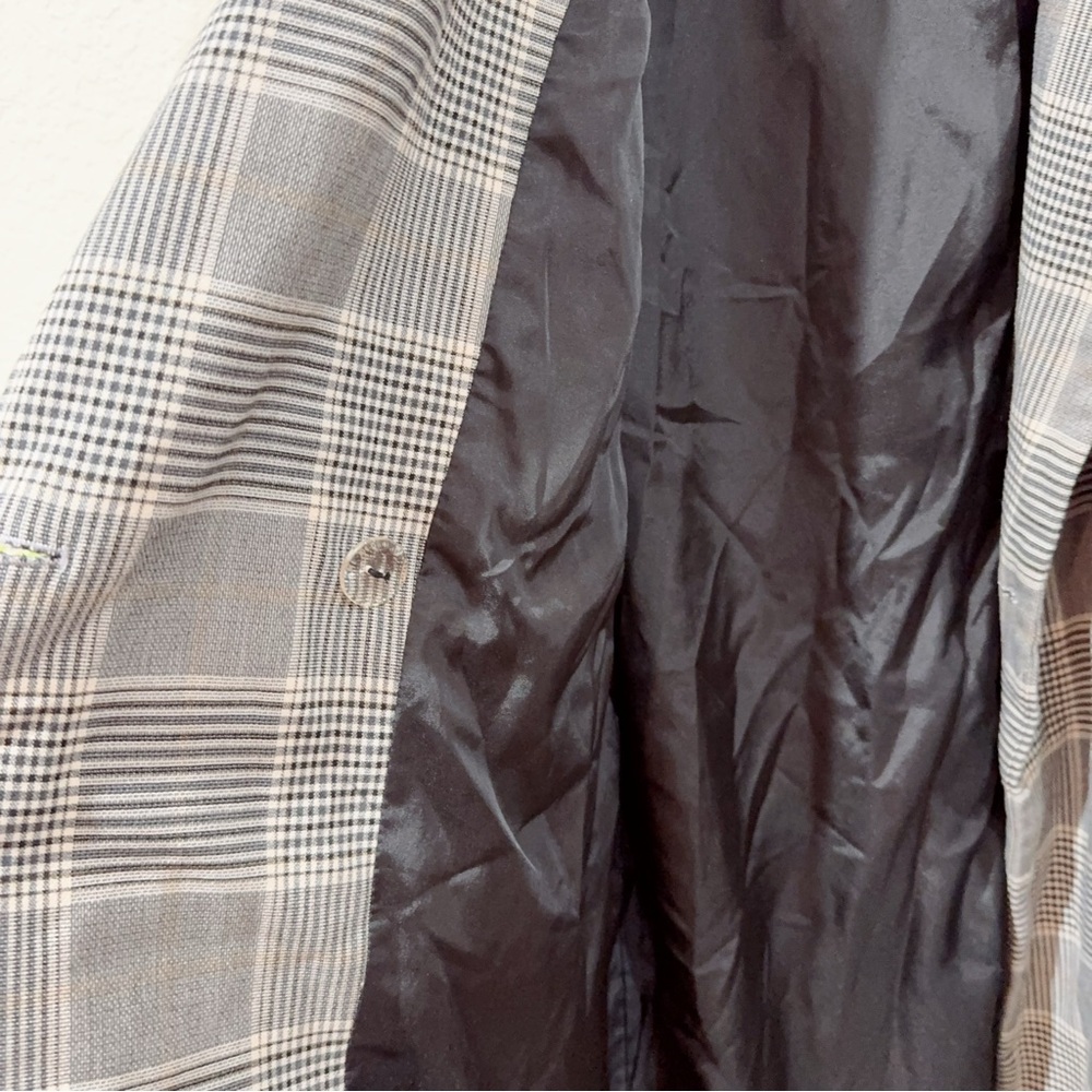 J.ING Jing Glen Plaid Print Oversized Lightweight Coat Jacket Size M Preowned - Picture 9 of 11